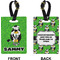 Cow Golfer Rectangle Luggage Tag (Front + Back)