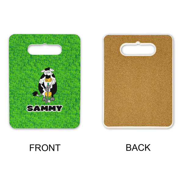 Cow Golfer Rectangle Trivet with Handle - APPROVAL