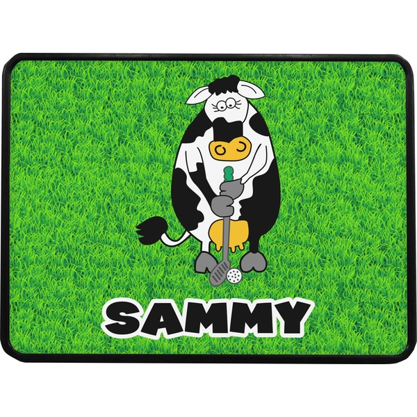 Cow Golfer Rectangular Car Hitch Cover w/ FRP Insert