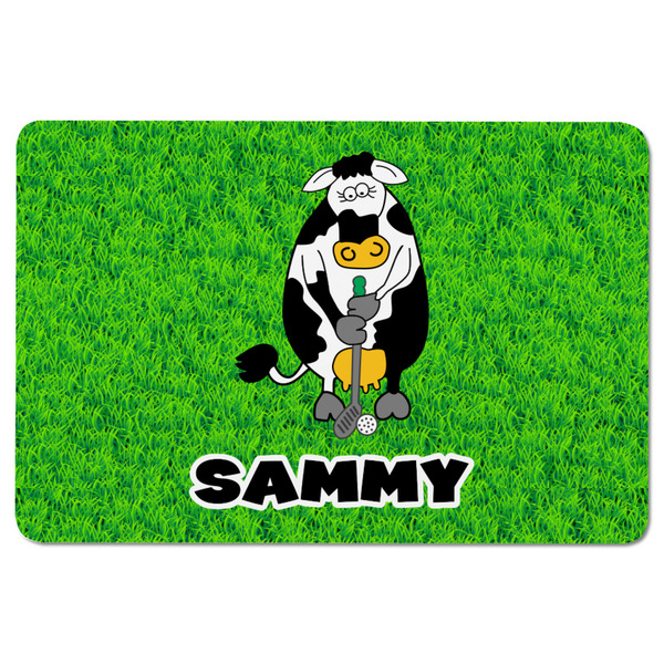 Cow Golfer Rectangular Fridge Magnet - FRONT
