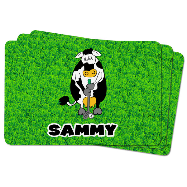 Cow Golfer Rectangular Fridge Magnet - THREE