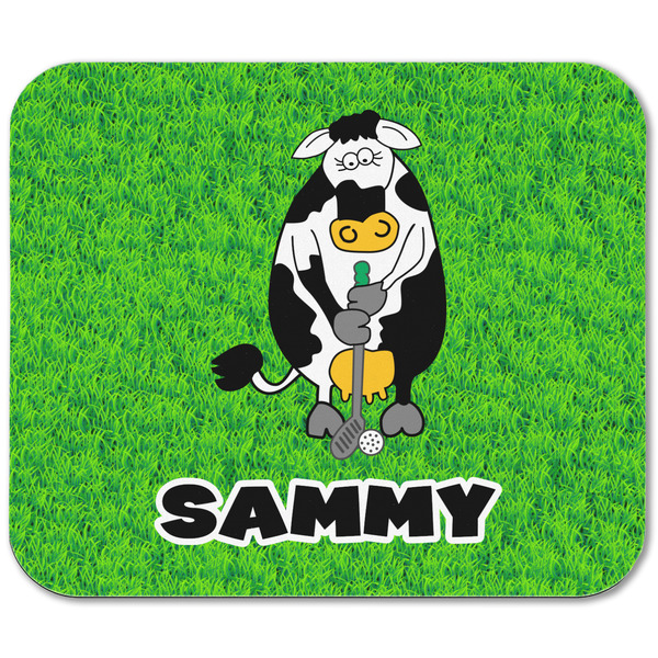 Cow Golfer Rectangular Mouse Pad - APPROVAL