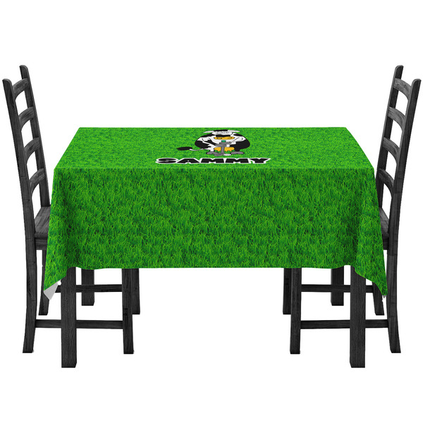 Custom Cow Golfer Tablecloth (Personalized)