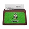 Cow Golfer Red Mahogany Business Card Holder - Straight