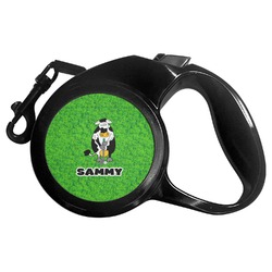 Cow Golfer Retractable Dog Leash - Large (Personalized)