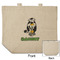 Cow Golfer Reusable Cotton Grocery Bag - Front & Back View