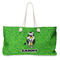 Cow Golfer Large Rope Tote Bag - Front View