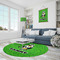 Cow Golfer Round Area Rug - IN CONTEXT