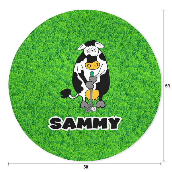 Cow Golfer Round Area Rug - Size