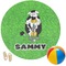Cow Golfer Round Beach Towel (Personalized)