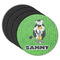 Cow Golfer Round Coaster Rubber Back - Main