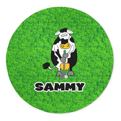 Cow Golfer 5' Round Indoor Area Rug (Personalized)