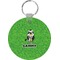 Cow Golfer Round Plastic Keychain (Personalized)