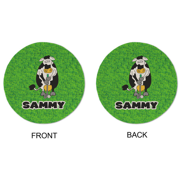 Cow Golfer Round Linen Placemats - APPROVAL (double sided)