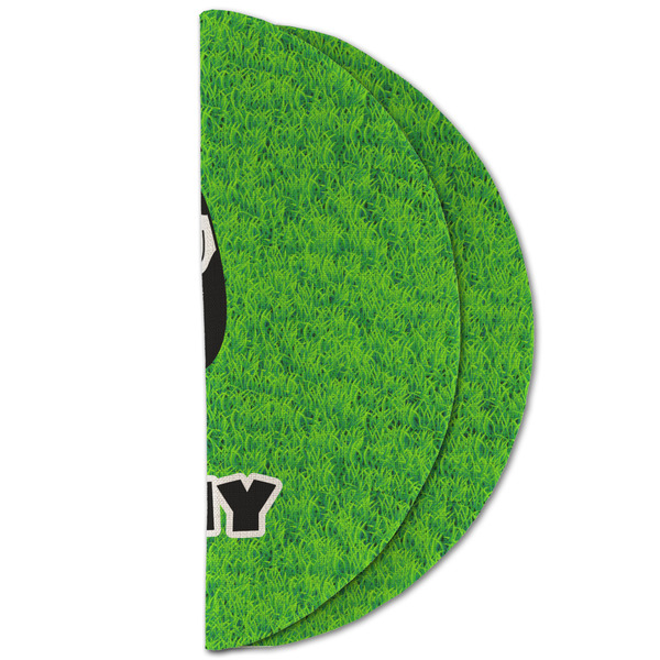 Cow Golfer Round Linen Placemats - HALF FOLDED (double sided)