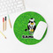 Cow Golfer Round Mousepad - LIFESTYLE 2