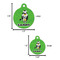 Cow Golfer Round Pet ID Tag - Large - Comparison Scale