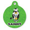 Cow Golfer Round Pet ID Tag - Large - Front