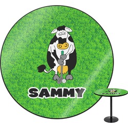 Cow Golfer Round Table - 24" (Personalized)