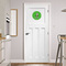 Cow Golfer Round Wall Decal on Door