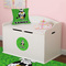 Cow Golfer Round Wall Decal on Toy Chest