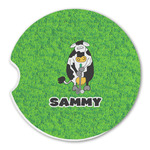 Cow Golfer Sandstone Car Coaster - Single (Personalized)