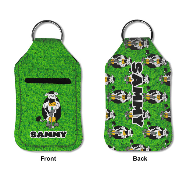 Cow Golfer Sanitizer Holder Keychain - Small APPROVAL (Flat)