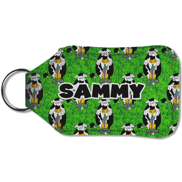 Cow Golfer Sanitizer Holder Keychain - Small (Back)