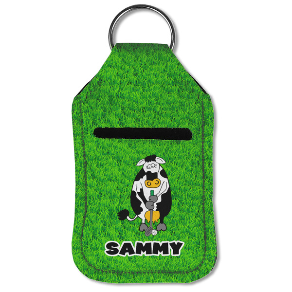 Cow Golfer Sanitizer Holder Keychain - Small (Front Flat)