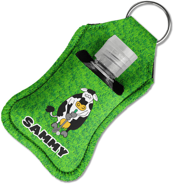 Cow Golfer Sanitizer Holder Keychain - Small in Case