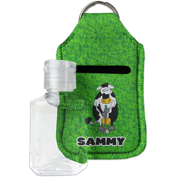 Custom Cow Golfer Hand Sanitizer & Keychain Holder - Small (Personalized)