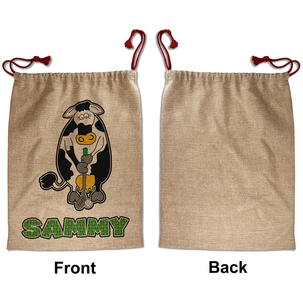 Cow Golfer Santa Bag - Approval - Front