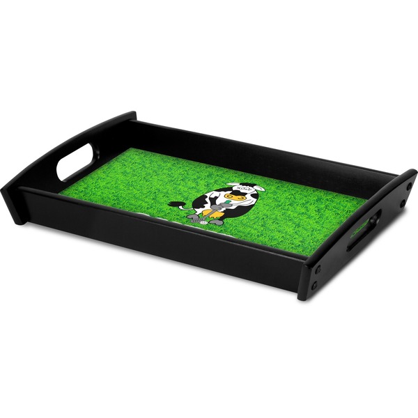 Cow Golfer Serving Tray Black - Corner