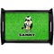 Cow Golfer Black Wooden Tray - Small (Personalized)