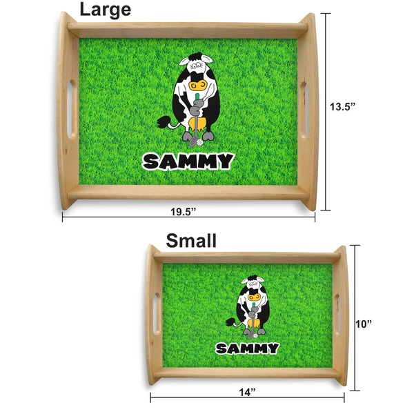 Cow Golfer Serving Tray Wood Sizes