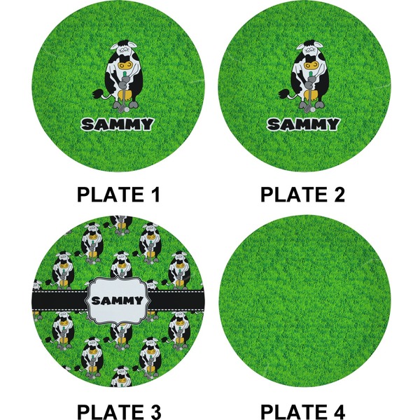 Cow Golfer Set of Appetizer / Dessert Plates (Approval)