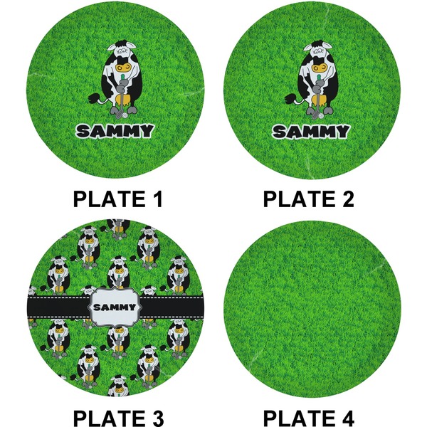 Cow Golfer Set of Lunch / Dinner Plates (Approval)