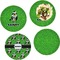 Cow Golfer Set of Lunch / Dinner Plates