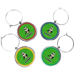 Cow Golfer Wine Charms (Set of 4) (Personalized)