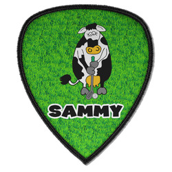 Cow Golfer Iron on Shield Patch A w/ Name or Text