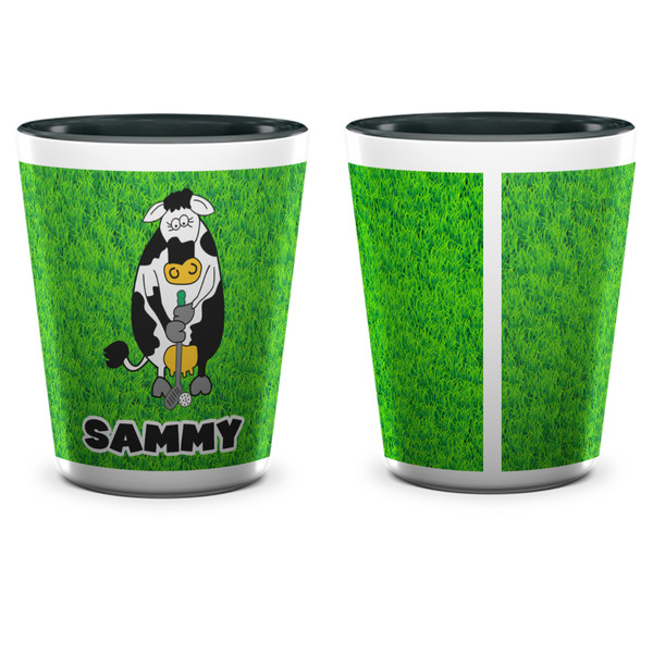 Cow Golfer Shot Glass - Two Tone - APPROVAL