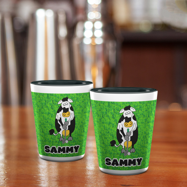 Cow Golfer Shot Glass - Two Tone - LIFESTYLE