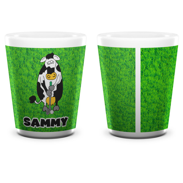 Cow Golfer Shot Glass - White - APPROVAL