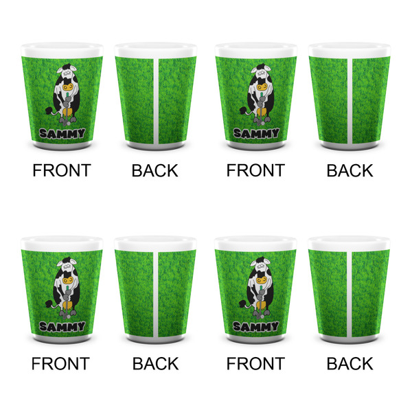 Cow Golfer Shot Glass - White - Set of 4 - APPROVAL