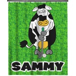 Cow Golfer Extra Long Shower Curtain - 70"x84" (Personalized)