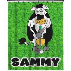 Cow Golfer Extra Long Shower Curtain - 70"x84" (Personalized)