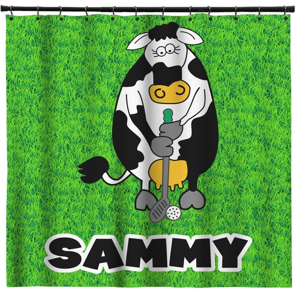 Custom Cow Golfer Shower Curtain - Custom Size (Personalized)