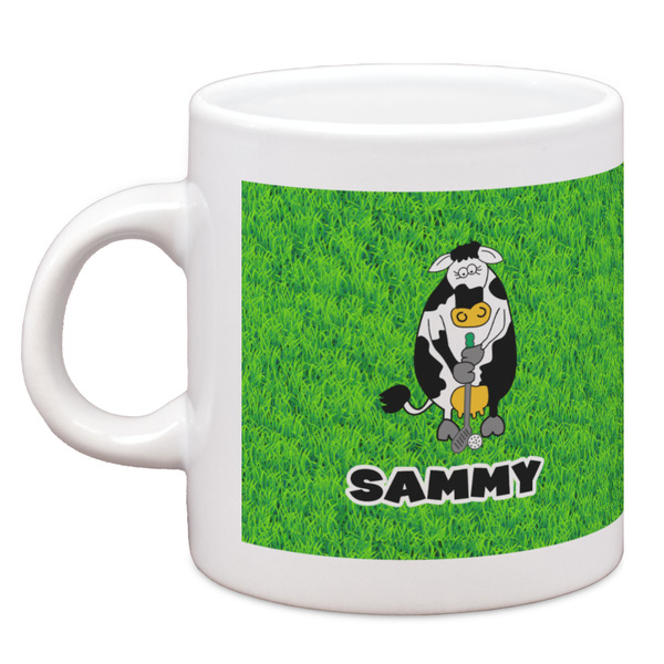 Custom Cow Golfer Espresso Cup (Personalized)
