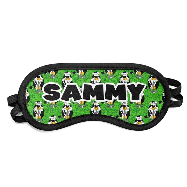 Custom Cow Golfer Sleeping Eye Mask - Small (Personalized)