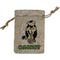 Cow Golfer Small Burlap Gift Bag - Front